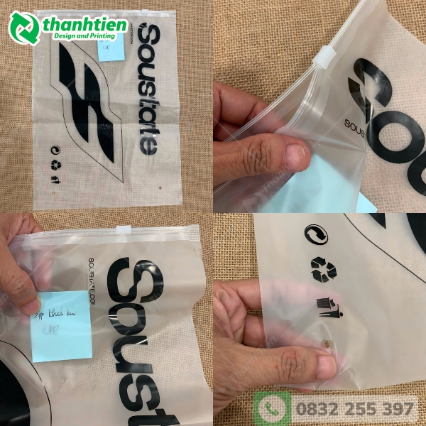 cấu tạo túi zipper khóa kéo nhựa CPE