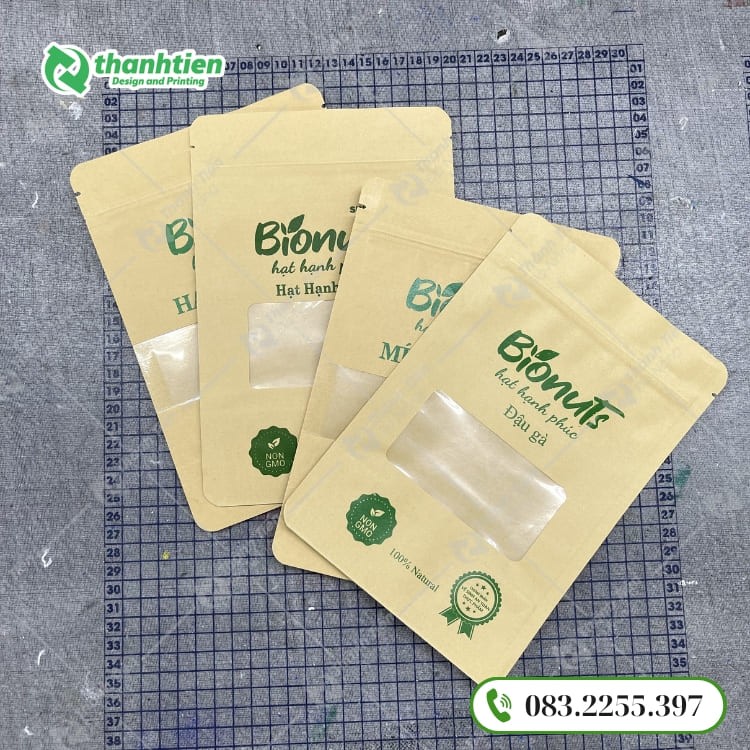 In túi zip giấy kraft giá sỉ, màu sắc đẹp
