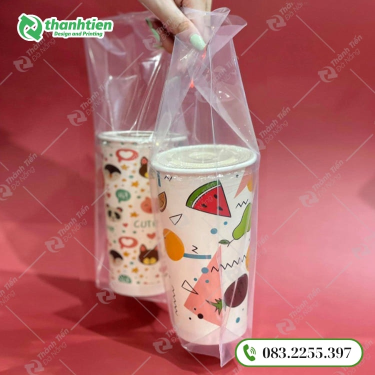 Mẫu túi PE đựng 2 ly