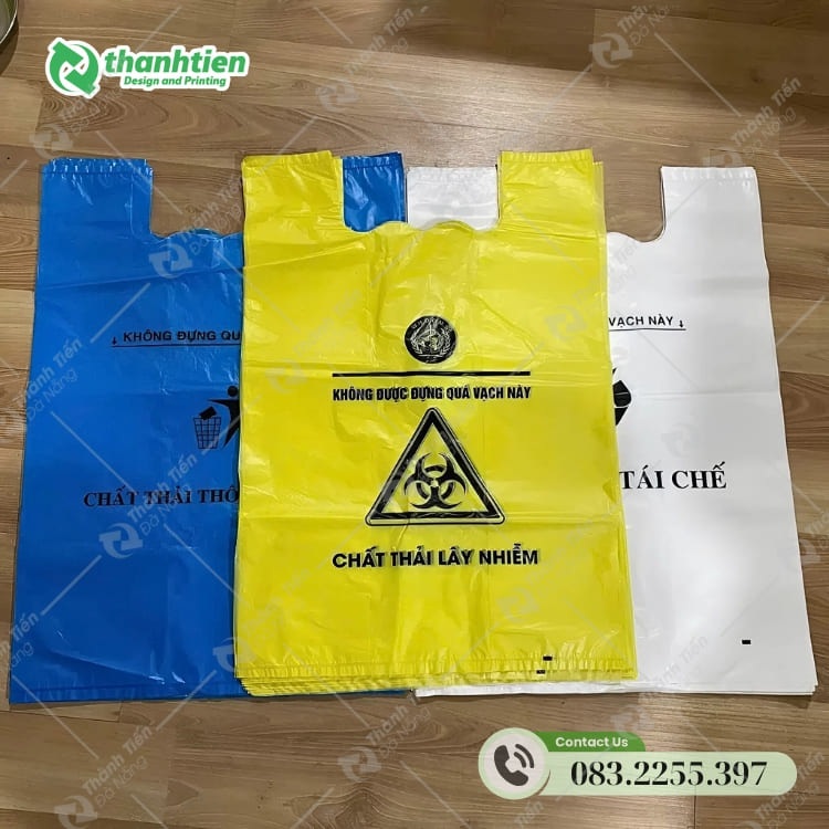Túi rác thải y tế nhiều màu sắc