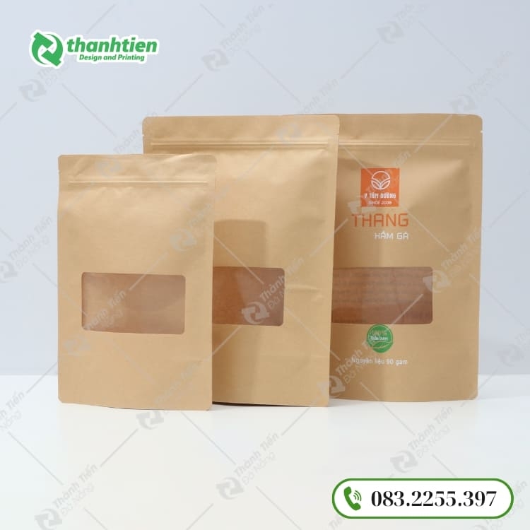 Túi zip giấy có của sổ vông giúp dễ nhìn thấy được sản phẩm bên trong