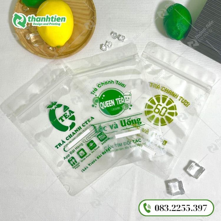 Túi zipper đựng trà chanh 