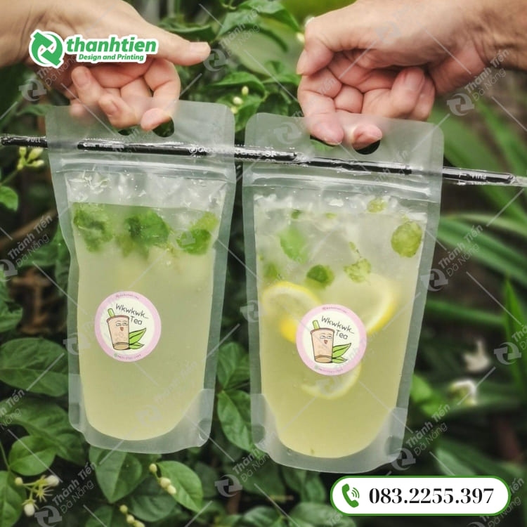 Túi zipper đựng trà sữa, trà chanh giá rẻ 