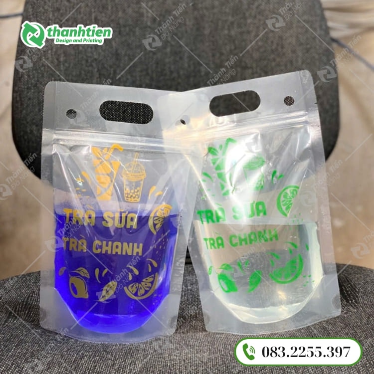 Túi zipper đựng trà sữa, trà chanh in theo yêu cầu 
