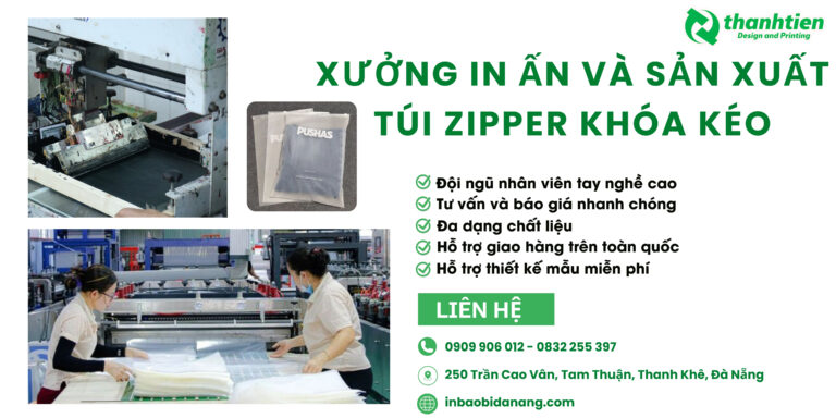 xưởng in ấn và sản xuất túi zip khóa kéo