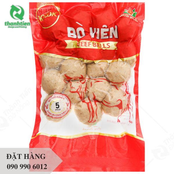 Bao bì màng ghép đóng gói bò viên