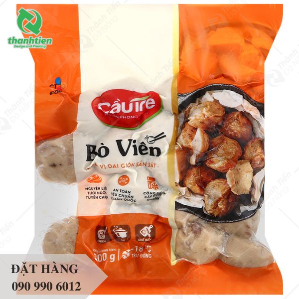 Mẫu bao bì đựng bò viên thiết kế đẹp mắt