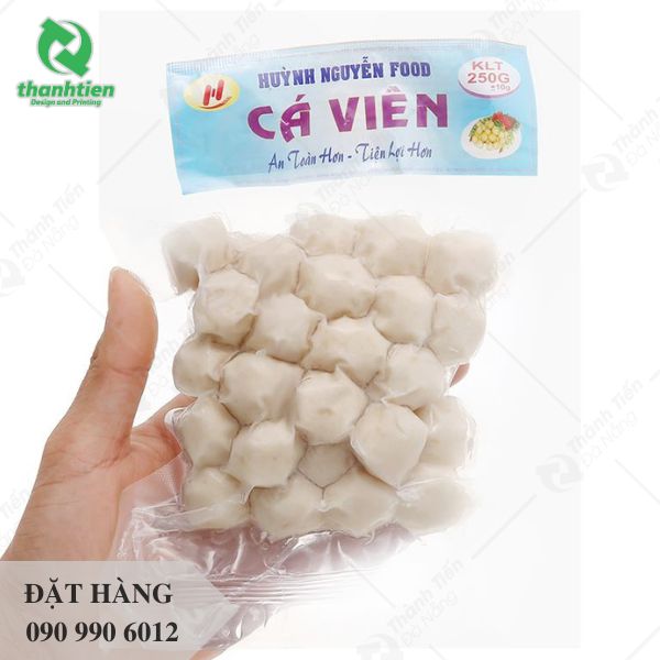 Túi hút chân không bao bì đựng cá viên