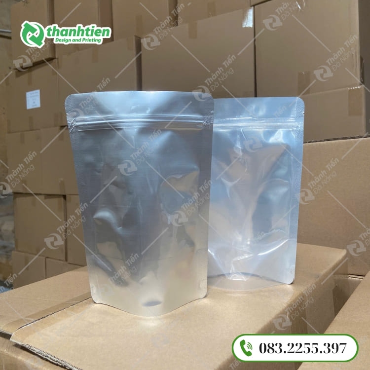 Túi zip bạc đáy đứng thiết kế tiện dụng