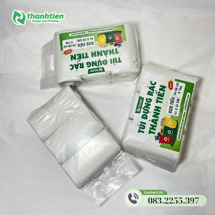 túi rác trắng giá rẻ, sản xuất theo yêu cầu
