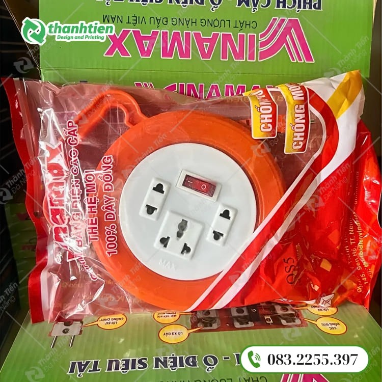Mẫu bao bì đựng ổ cắm điện đa năng