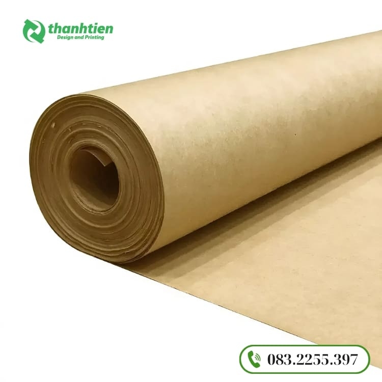 Cuộn giấy kraft màu nâu tự nhiên