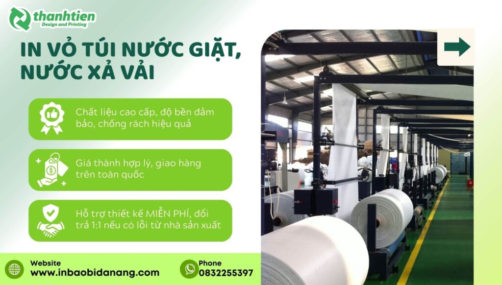 Địa chỉ sản xuất túi đựng nước giặt, nước xả vải giá rẻ tại Đà Nẵng