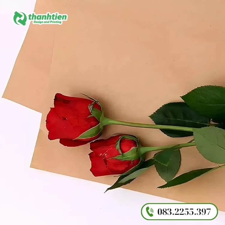 Giấy kraft gói hoa màu nâu tự nhiên thân thiện môi trường