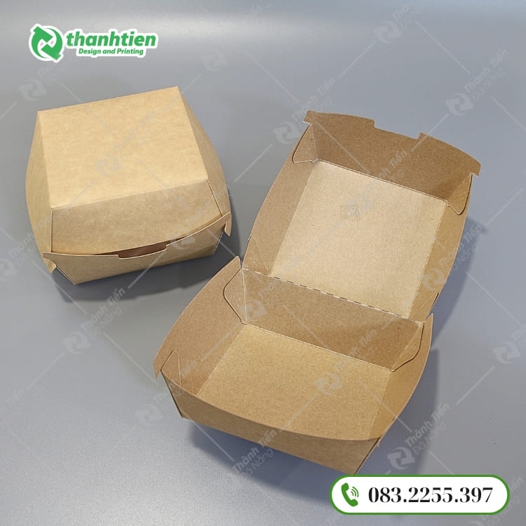 Hộp giấy kraft bền chắc dùng trong đóng gói thực phẩm