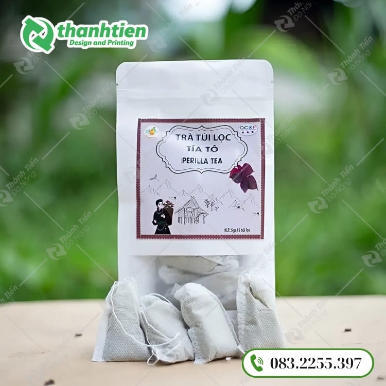 Mẫu bao bì trà túi lọc có khóa zipper tiện lợi