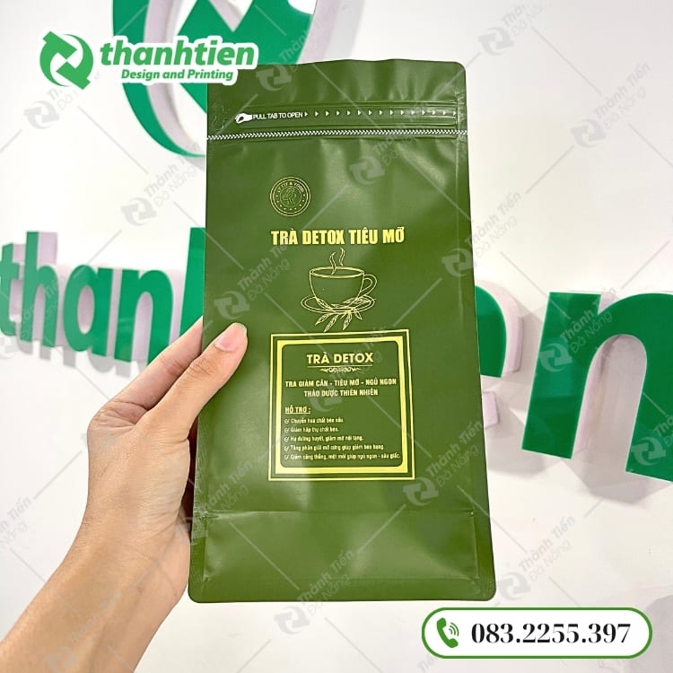 Túi zipper đựng trà tiện lợi, dễ dàng đóng mở