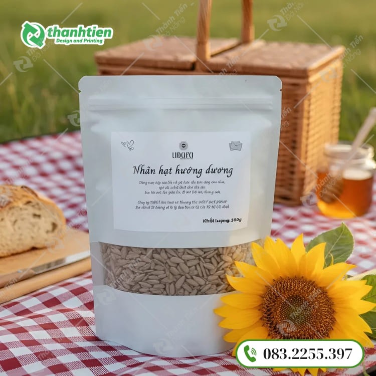 Bao bì đựng hạt hướng dương có cửa sổ trong