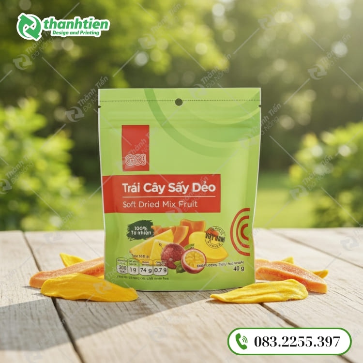 Bao bì đựng trái cây sấy đẹp