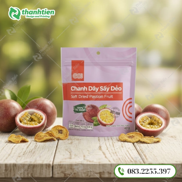 In bao bì trái cây sấy theo yêu cầu 