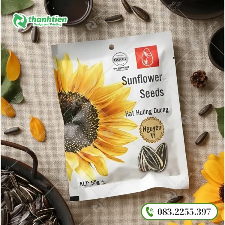 Mẫu túi ép biên đựng hạt hướng dương