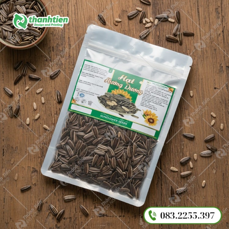 Túi đựng hạt hướng dương có cửa sổ trong