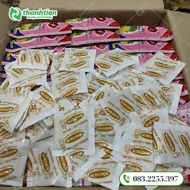 Bao bì gia vị ăn liền, thiết kế nhỏ gọn