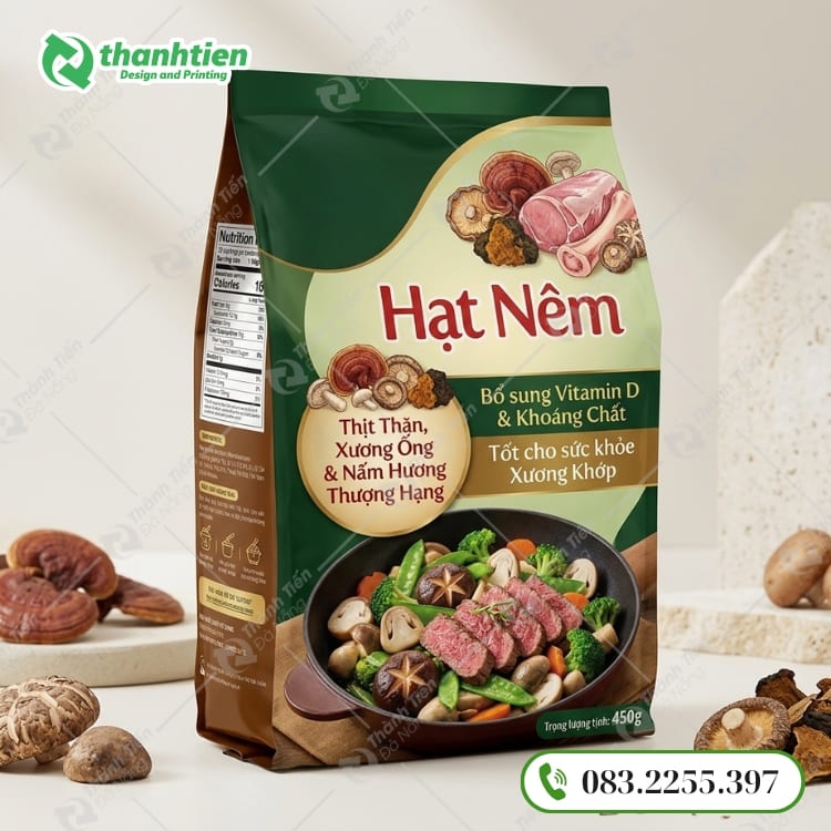 Bao bì gia vị dạng túi xếp hông