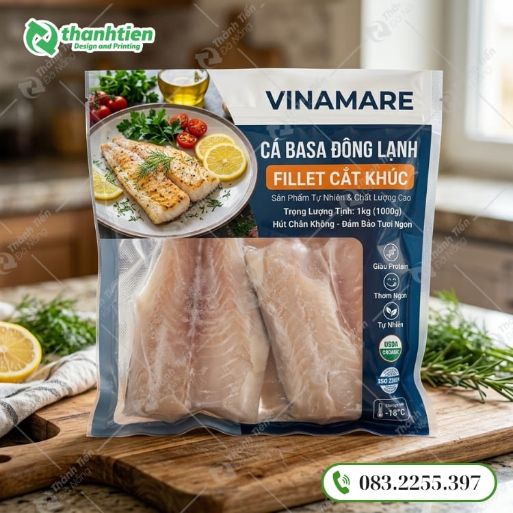 Bao bì ngành thủy sản giá sỉ, thiết kế cửa sổ trong 