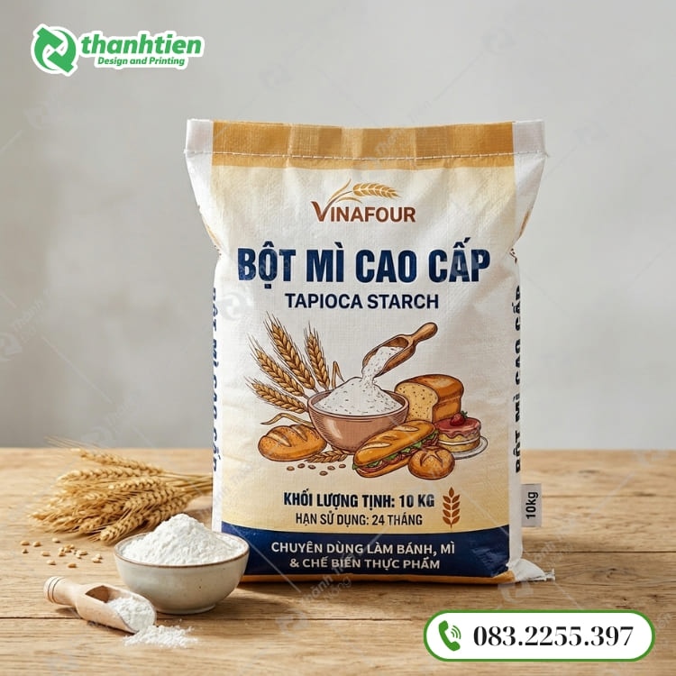 Bao bì PP dệt đựng bột mì