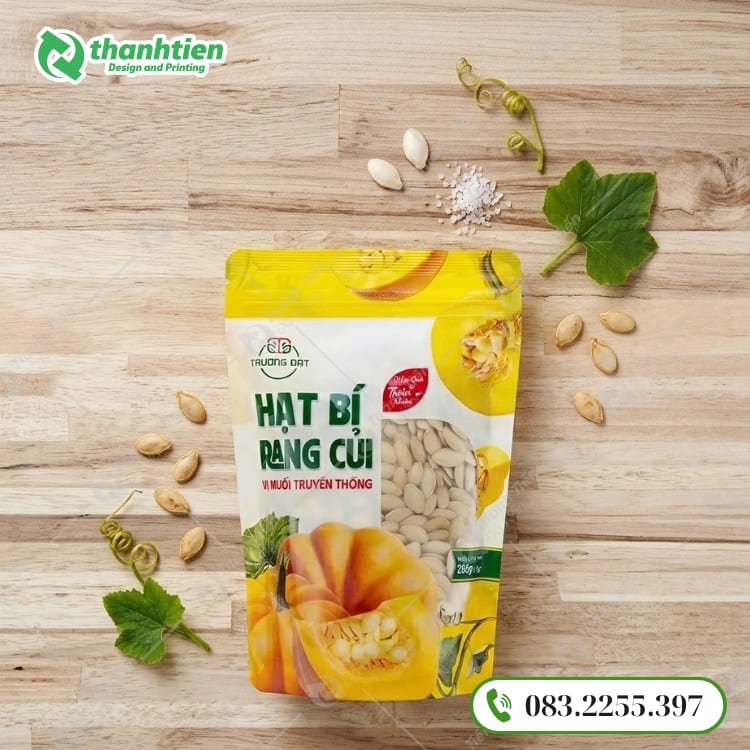 Túi đựng hạt bí an toàn, khóa zip tiện lợi