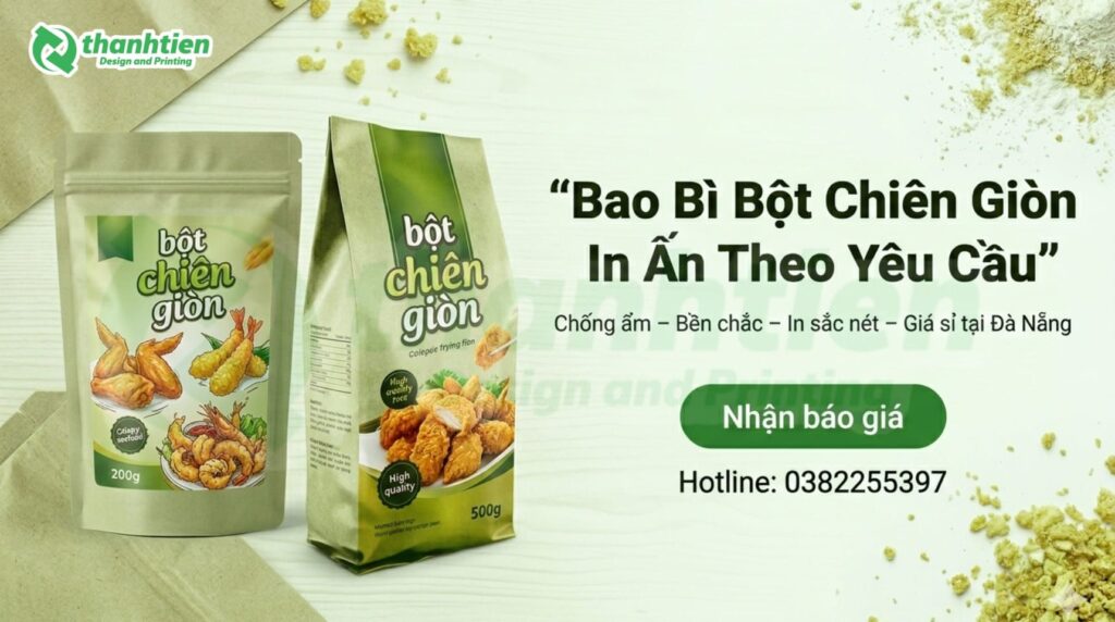 Xưởng sản xuất bao bì bột chiên giòn giá sỉ, in đẹp tại Đà Nẵng