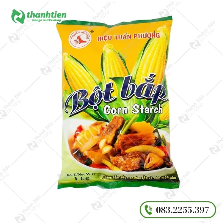 Bao bì bột bắp dạng túi hàn lưng giữa