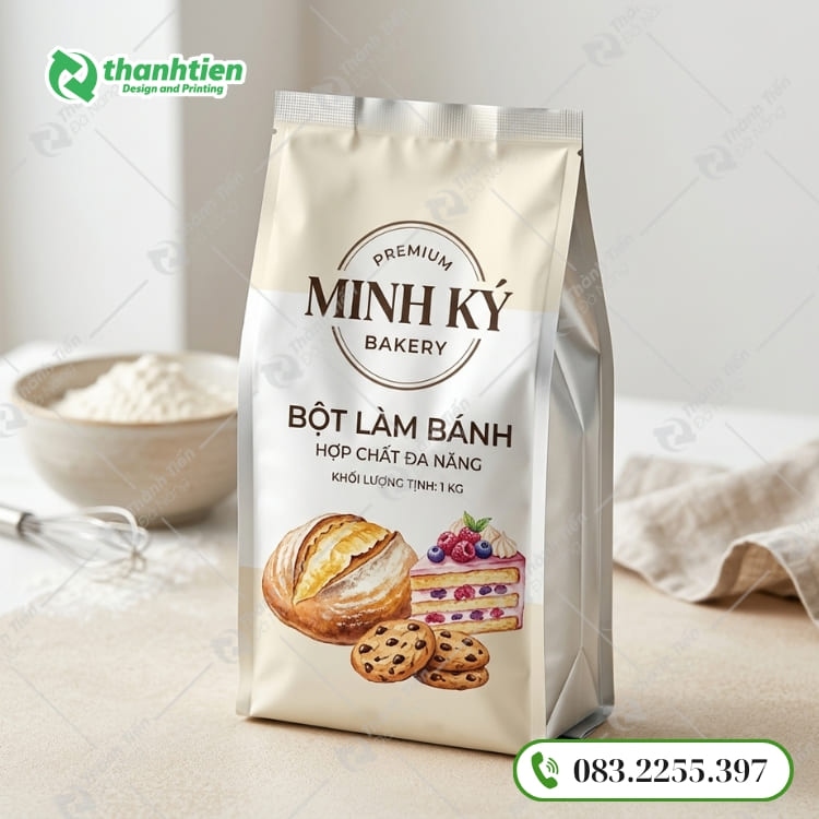 Bao bì bột làm bánh cao cấp, thiết kế và in ấn đẹp mắt