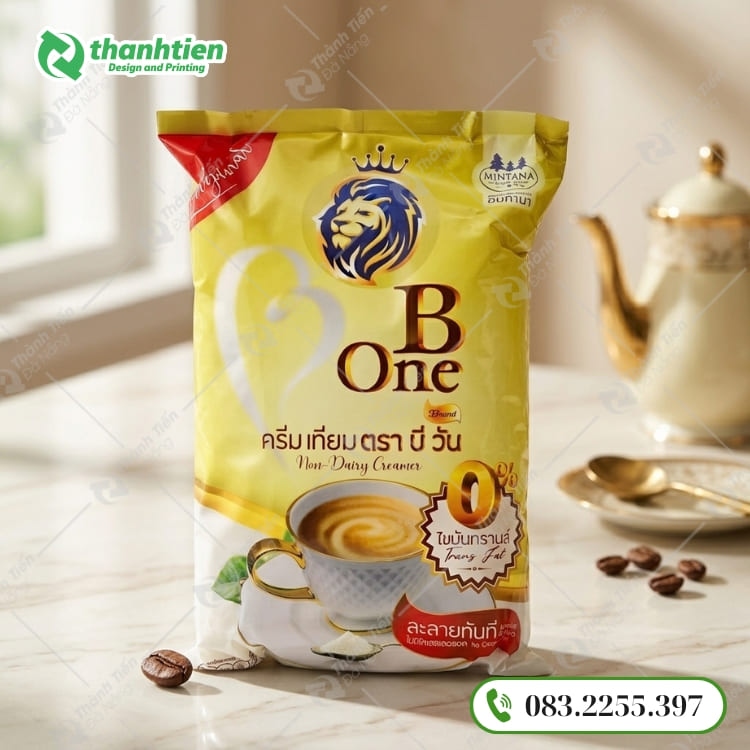 Bao bì bột sữa dạng túi hàn lưng giữa