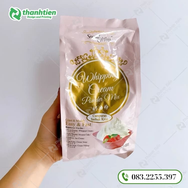 Bao bì đóng gói bột làm kem an toàn, chống ẩm hiệu quả 