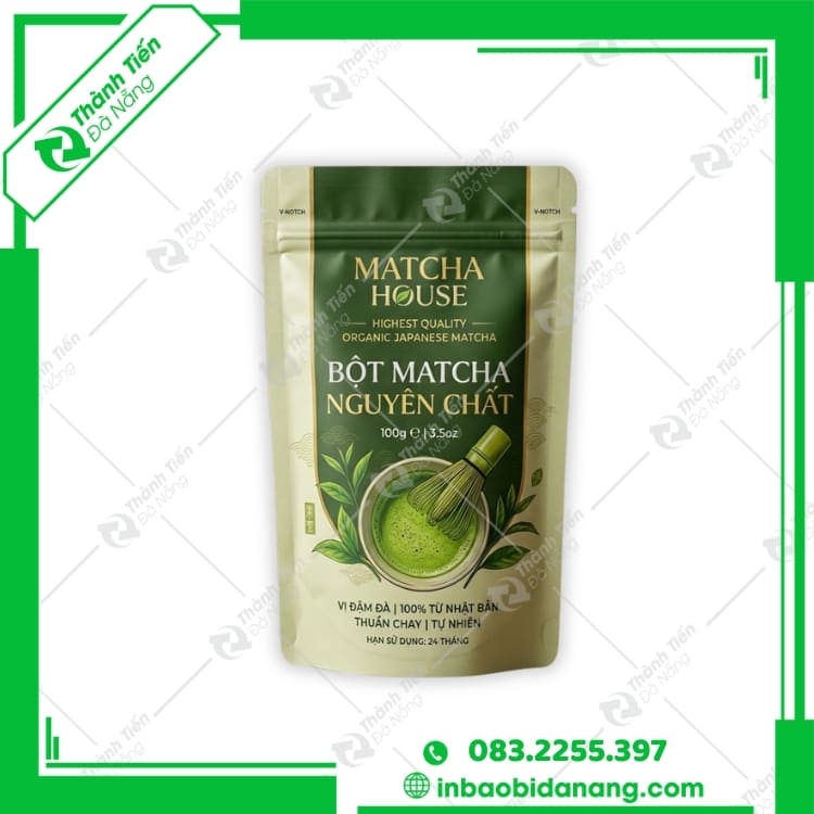 Bao bì đựng bột matcha giá rẻ, chống ẩm tốt, an toàn tiêu dùng