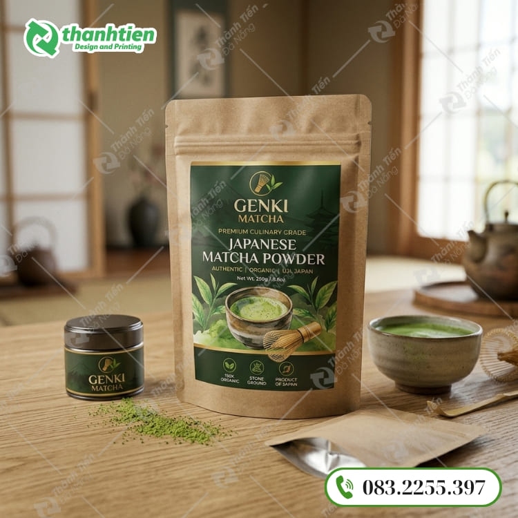 Bao bì giấy đựng bọt matcha an toàn thực phẩm