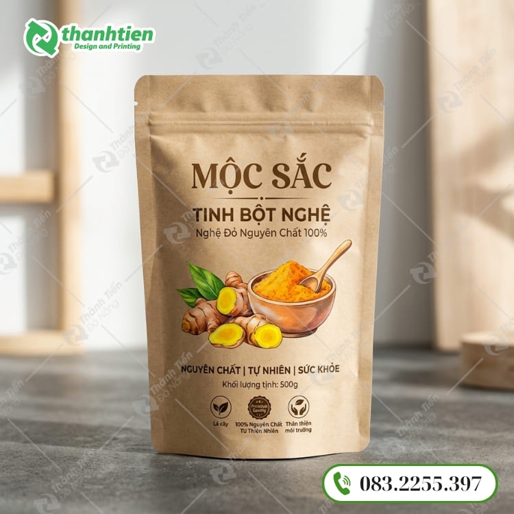 Bao bì giấy đựng tinh bột nghệ