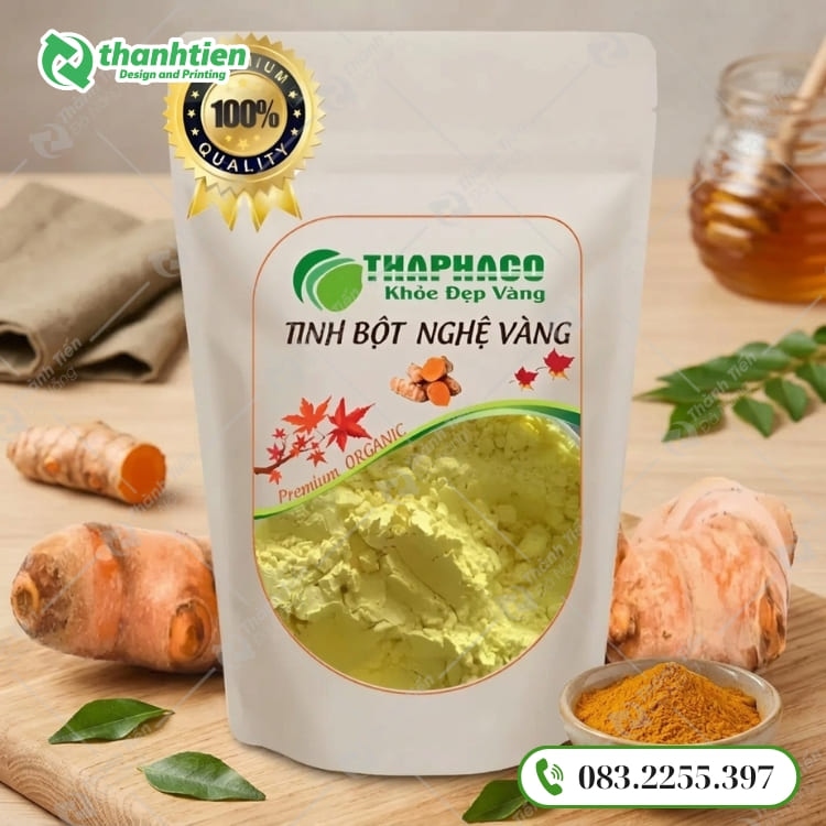 Bao bì đựng tinh bột nghệ an toàn, in đẹp