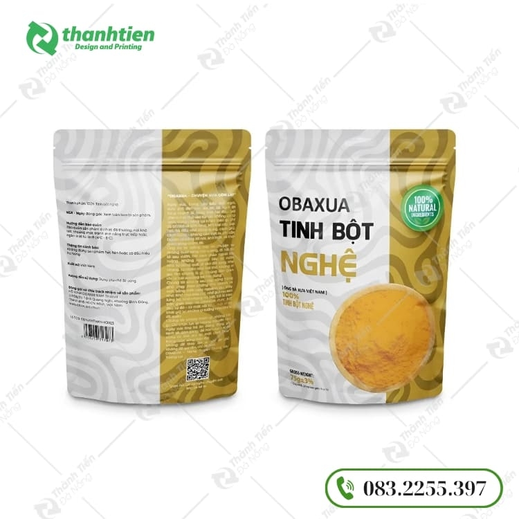 Bao bì tinh bột nghệ cao cấp, in ấn chuyên nghiệp