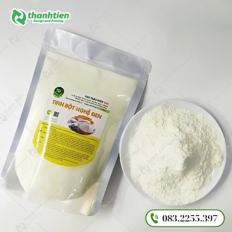 Bao bì tinh bột nghệ giá rẻ, thiết kế 1 mặt trong