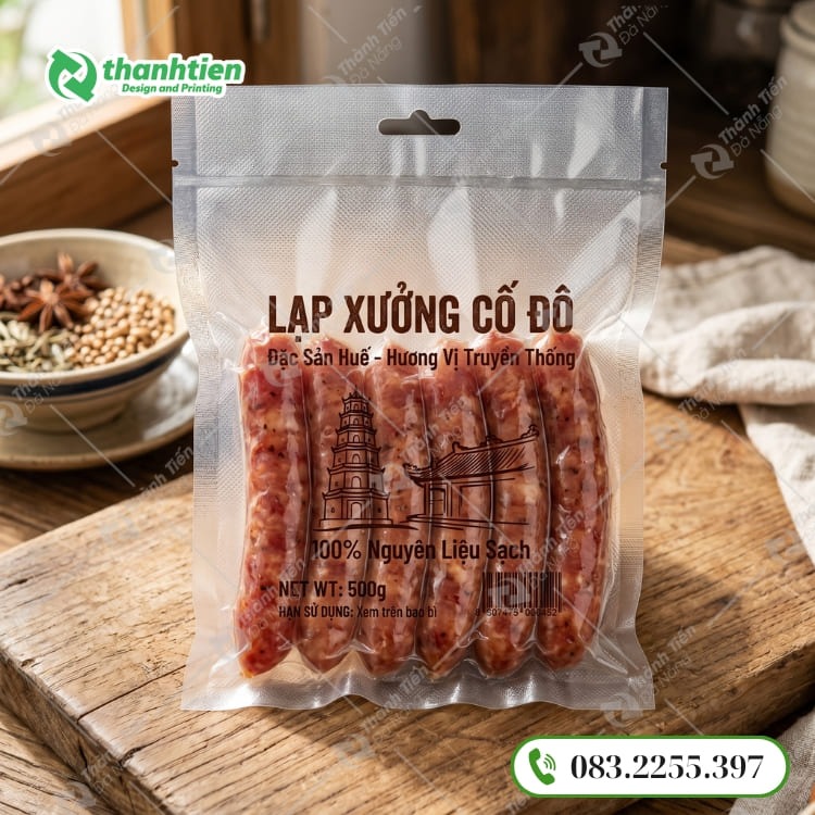 Túi chân không đựng lạp xưởng