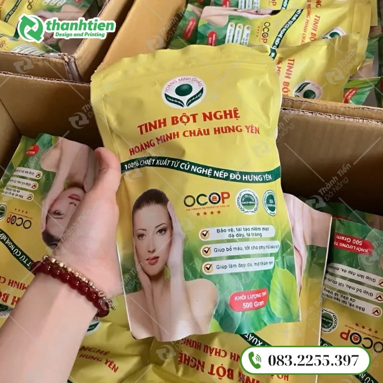 Túi đựng tinh bột nghệ chống ẩm, in ấn giá sỉ