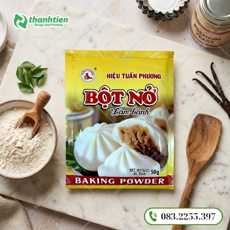 Túi ép 3 biên đựng bột làm bánh