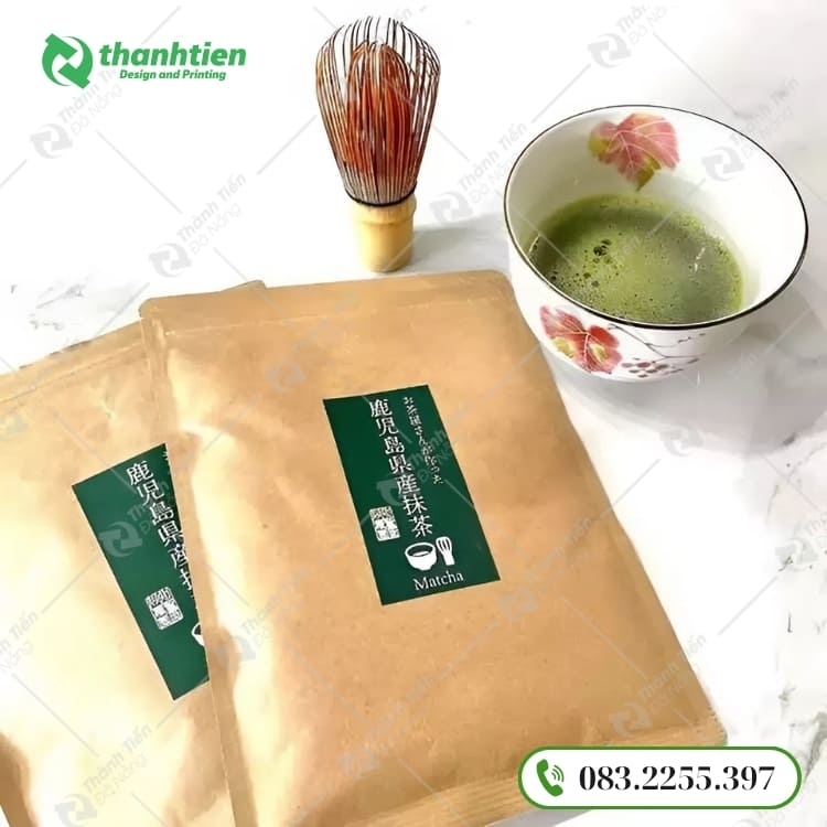 Túi giấy ghép nhôm đựng bột matcha chống ẩm tốt