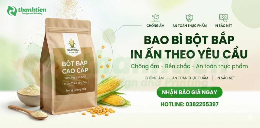 Xưởng sản xuất bao bì bột bắp giá rẻ