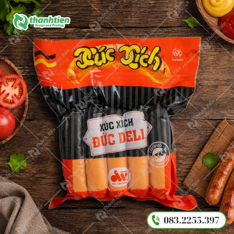 Bao bì đóng gói xúc xích an toàn thực phẩm