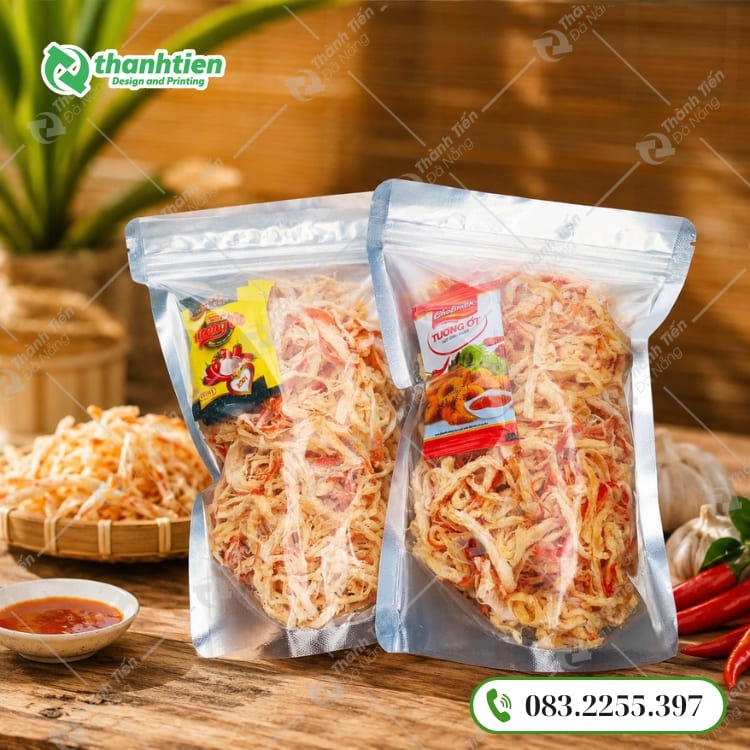 Túi đựng khô mực giá rẻ, thiết kế 1 mặt trong