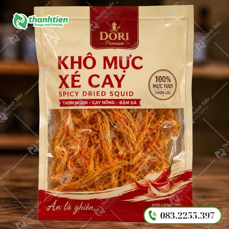Túi ép biên đựng khô mực đẹp, in ấn chuyên nghiệp